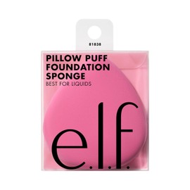 e.l.f. Pillow Puff Foundation Sponge, Bouncy, esponja de espuma de maquillaje supersuave para base líquida, da un acabado perfecto con aerógrafo, vegana y libre de crueldad animal