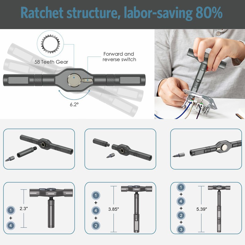 Ankilo 42 in 1 Ratchet Screwdriver Set with 40 PCS