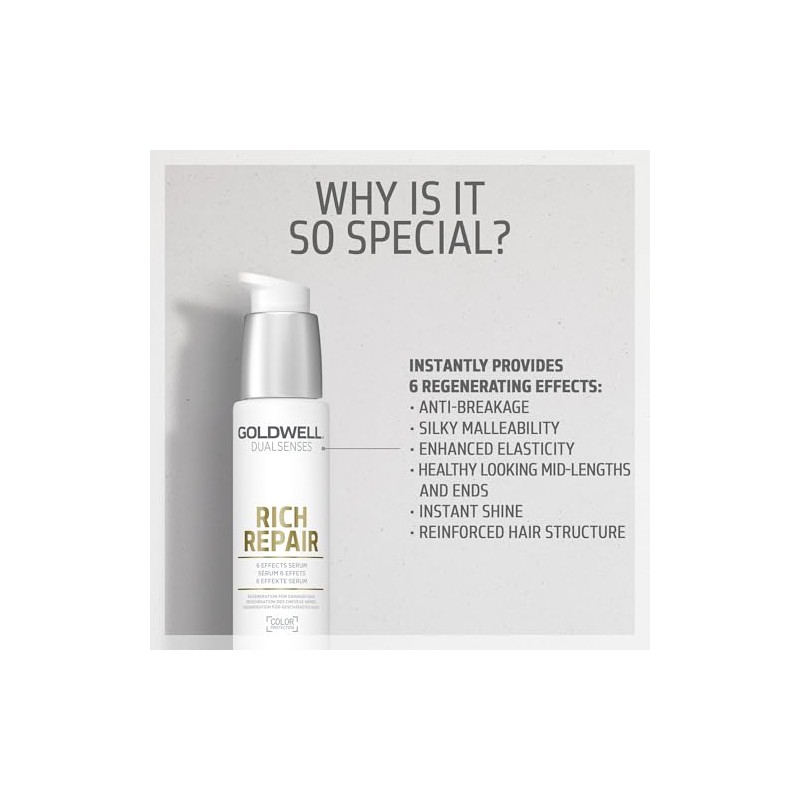 Goldwell Dual Senses Rich Repair 6 Effects Serum, 3.4 Ounce