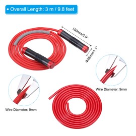 PATIKIL Weighted Jump Rope for Fitness 1LB, Workout Speed Skipping Rope 9mm Fabric Cotton & 9mm Solid PVC Rope Ball Bearing Swivel for Men Women Aerobic Exercise, Red