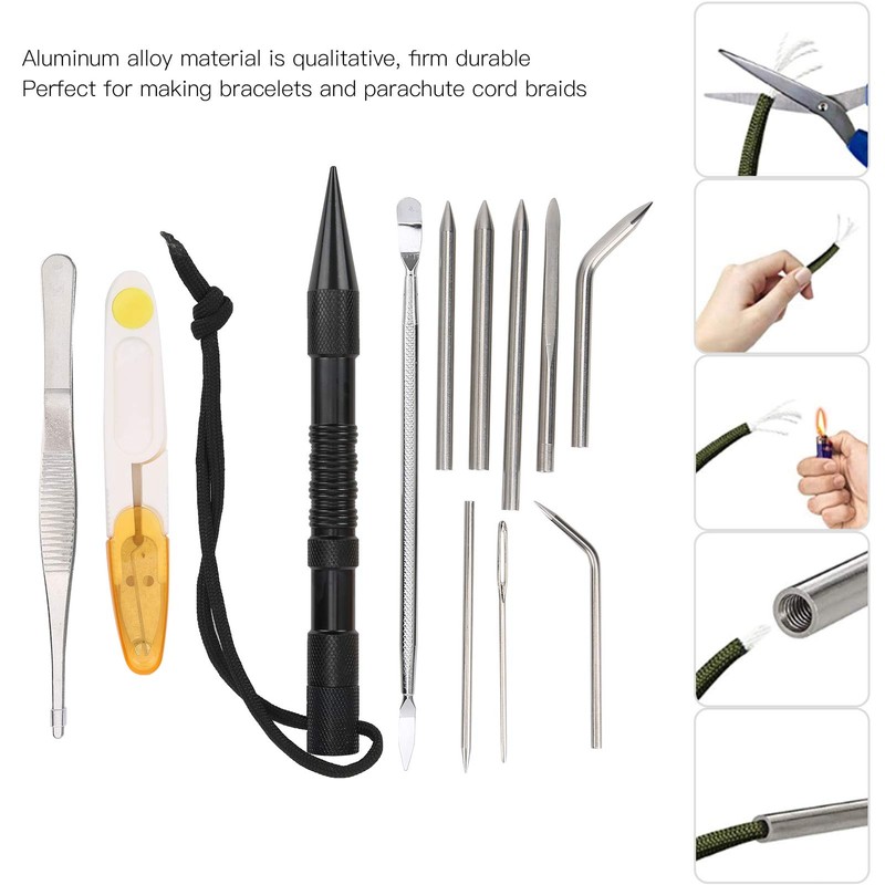 Accesorios de paracord, agujas de cable de paracaídas de aluminio,