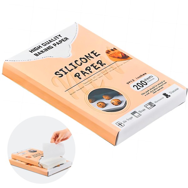 Parchment Paper Sheets 200Pcs,9 * 13 Non-Stick Baking Paper,Precut Parchment