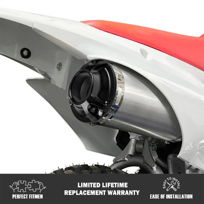 Canitu Exhaust Tip,Motorcycle Billet Aluminum Power Tip with Spark Arrestor