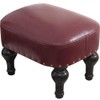Kelendle Small Foot Stool for Living Room Brown Leather Stool