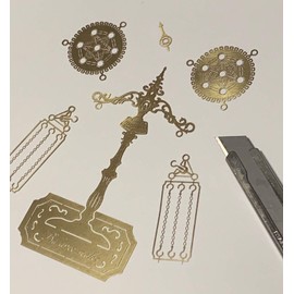 Manufacturing Room Balance Scales Scale Object (Kraft Type, Brass Miniature), Gold, 2.8 x 1.7 x 0.9 inches (70 x 42 x 22 mm), B1