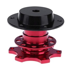FireAngels Universal Steering Wheel Snap Off Quick Release Hub Adapter Boss Kit With 6-hole Steering Wheel Hub (Red)