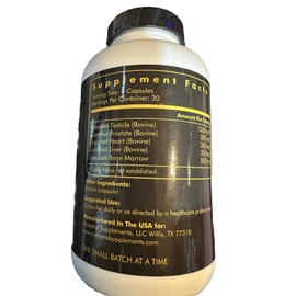 Undisclosed Ancestral Supplements Male Optimization Formula W/Organs (Mofo) 410mg 180 Caps