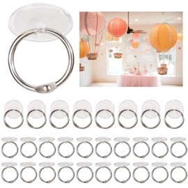 30PCS Self Adhesive Ceiling Hook Hanging Hook with Binding Rings, Transparent Seamless Wall Hooks Ceiling Suspension for Christmas Party Decoration Accessory Kitchen Bathroom Hanging
