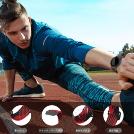 [CeiBand] Nylon Band, 0.7 inch (18 mm), Compatible with Watch Band, Braided Elastic Replacement Strap, 0.7 inch (18 mm), 0.8 inch (20 mm), 0.9 inch (22 mm), Size Available, Breathable, Flexible, Quick