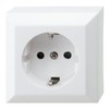 REV 0510052777 PlanoLuxe Earthed Contact Socket Surface-Mounted, White