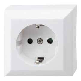 REV 0510052777 PlanoLuxe Earthed Contact Socket Surface-Mounted, White