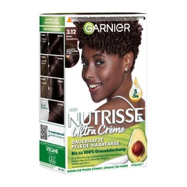 Garnier Nutrisse Crème Cool Browns Permanent Care Hair Colour, 100% Grey Coverage, 8 Weeks Rich Colour, 3.12 Cool Dark Brown