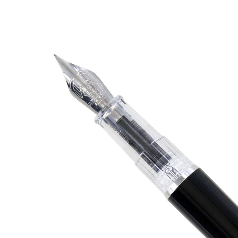 Waterman Kultur Fountain Pen, Black with Chrome Trim, Fine Nib