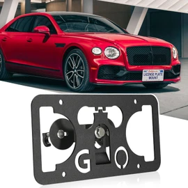 No Drill Front Bumper License Plate Mount Compatible with Bentley Continental 2001-2024, Flying Spur 3rd gen 2020-2024 Front Grille License Plate Mounting Bracket Holder License Plate Frames