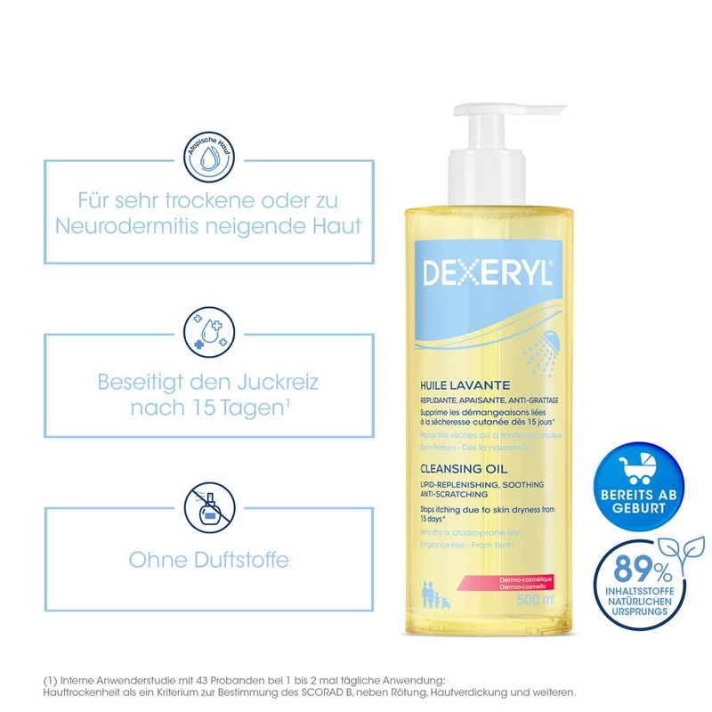 DEXERYL Cleansing Oil: for daily cleansing of body and face,