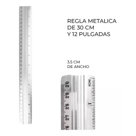 Jands 2 Reglas De 30cm Metalicas De Aluminio