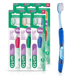 GUM Technique® Deep Clean Compact Soft, 12 Toothbrushes (Twin Pack X 6ct)
