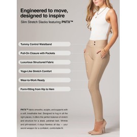Conceited Tan Dress Pants Women Tummy Control - Wear to Work Pants Women - Womens Dress Pants - Slacks - Business Casual Office - Beige Nude - Small
