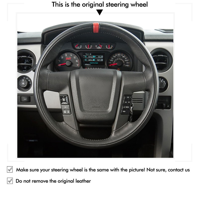 MEWANT Car Steering Wheel Cover for Ford F-150 (Raptor) 2009-2015
