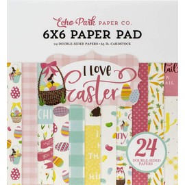 Echo Park Paper Company LEA205023 I Love Easter 6x6 Pad paper, pink, teal, yellow, green