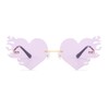 YUGLS Flame Melting Heart sunglasses Women/men Trendy Rimless Party Cute