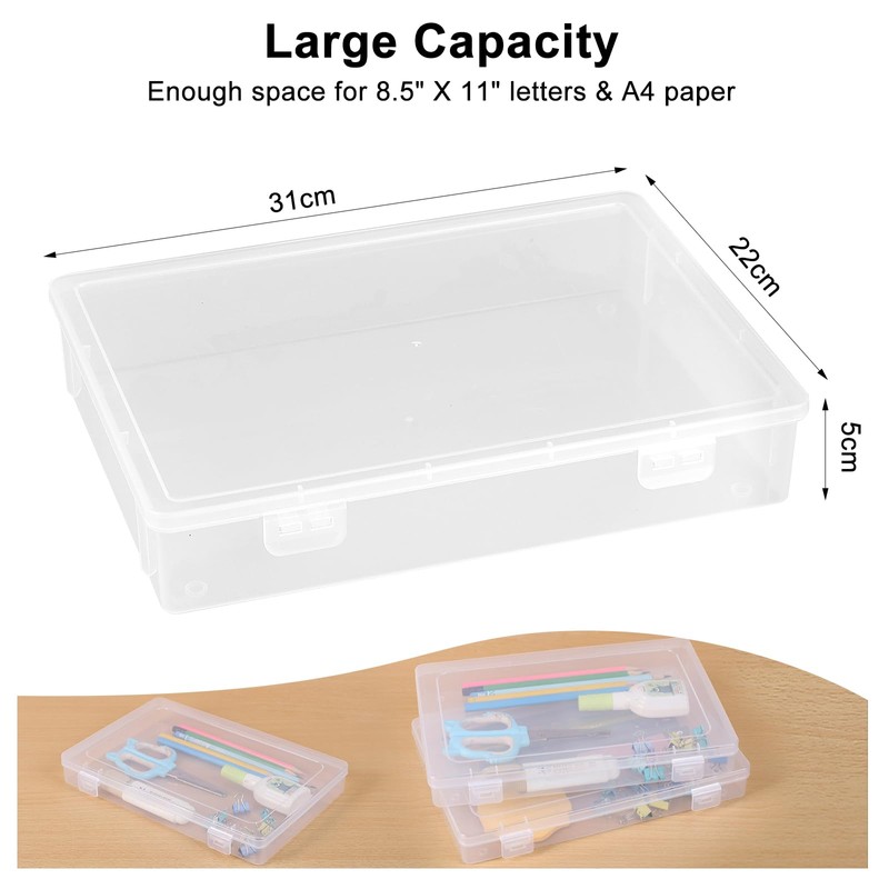 HENGBIRD 2 Pack Multipurpose Plastic Storage Box with Locking Lids