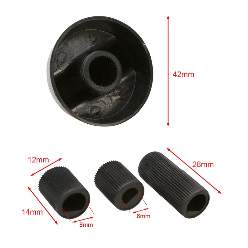 5 X Black Electrical Gas Stove/Oven Knobs with 3 D
