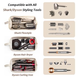 Linpr Travel Storage Bag for Dyson Airwrap/Shark Flexstyle Complete Styler and Attachments, Portable Handheld Travel Case, Waterproof Hair Dryer Carrying Case, Organizer Bag with Large Opening (Grey)