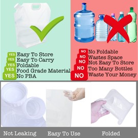 42Gallon(160Litres) Water Storage Containers, Emergency Water Storage 16PCS×2.6Gallon/10L，Collapsible Water Containers, for Fishing, Camping, Hiking&Survival Kit.