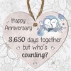 Happy Anniversary Wooden Heart Plaque – "3,650 Days Together But
