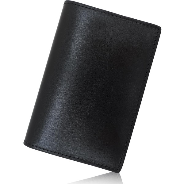 BALLOT Men's Business Card Holder, Genuine Leather, Luxury Leather, Business Card Case, Large Capacity, Black