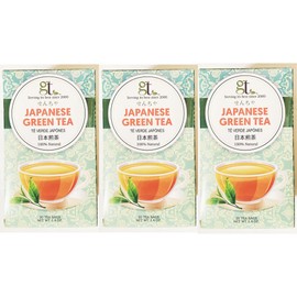 Japanese Green Tea Bags, 100% Natural,(20 Count 1.4 oz), Set of 3