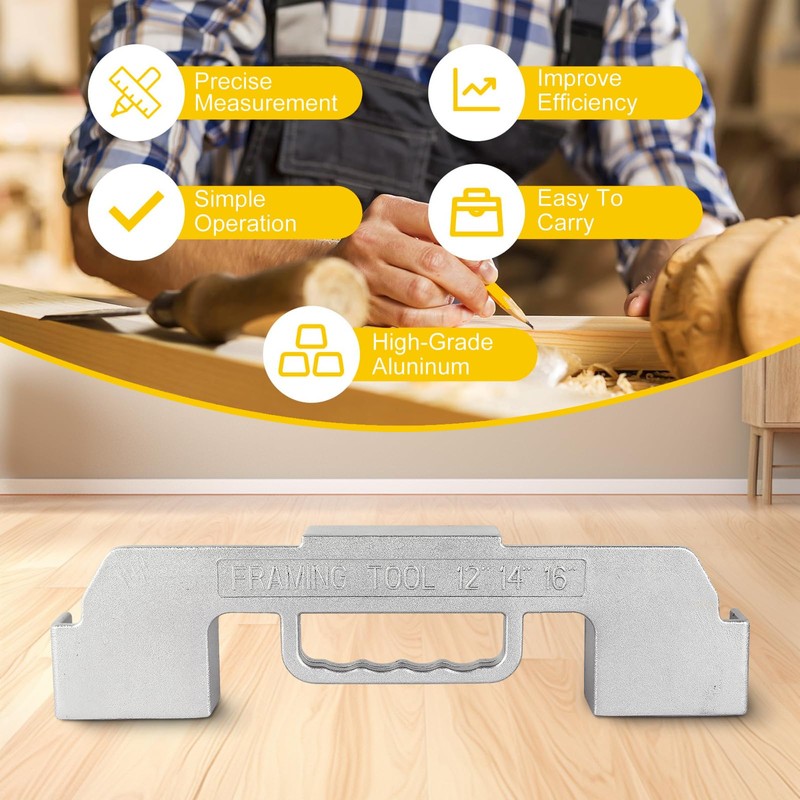 3 In 1 Framing Tools,12/14/16 On-Center Stud Layout Tool,Framing Spacing
