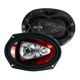 2) Boss CH6950 6x9" 5-Way 600W Car Speakers + 2) QTW6X9 Angled 6x9" Speaker Box