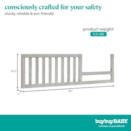 Evolur buybuy Baby by Vienna Convertible Crib Toddler Guard Rail in Sunbleached