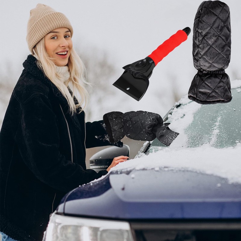 Norhogo 2pcs Glove Ice Scraper for Car Windscreen Set, Ice