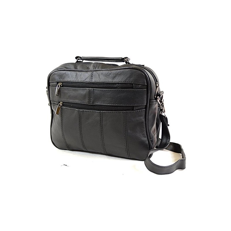 Ladies Mens Real Leather Travel Flight Shoulder Cross Body Organiser