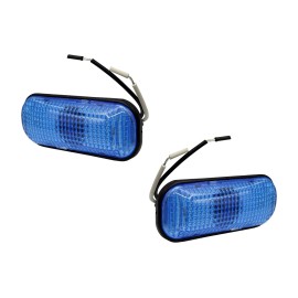 N/A 2Pcs Blue JDM Side Fender Marker Lights Clearance Lamp for Trailer RV Truck