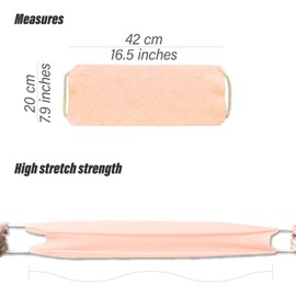 Inmorven Exfoliating Back Scrubber with Handles, Nylon Back Exfoliator, Two Sides Stretchable Pull Strap Shower Deep Cleans Skin Massages Invigorating Blood Circulation for Women Men Body (Pink)