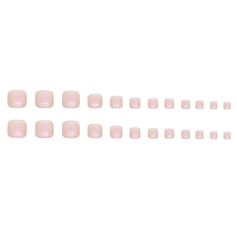 Aurora White Press on Toenails Short Square Fake Toe Nails