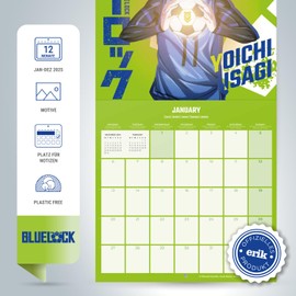 Calendar 2025 Wall Calendar 2025 Grupo Erik Blue Lock Calendar 2025 Family Planner 30 x 30 cm Annual Calendar Family Calendar 2025 12 Months