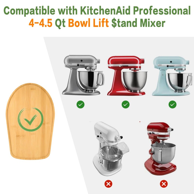 Bamboo Mixer Slider Compatible with Kitchen Aid 4.5/5 Quart Tilt