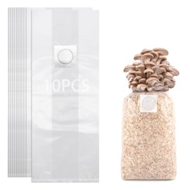 SULIUDAJI Mushroom Spawn Grow Bag, Durable Bag with Filter, Tear-Resistant and Strong, for Mushrooms, Mushrooms, Pack of 10