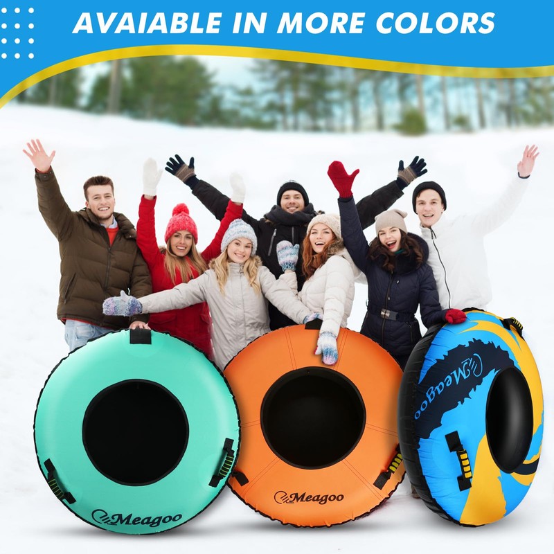 Meagoo Heavy Duty Snow Tube, Inflatable Durable 40" Snow Sled