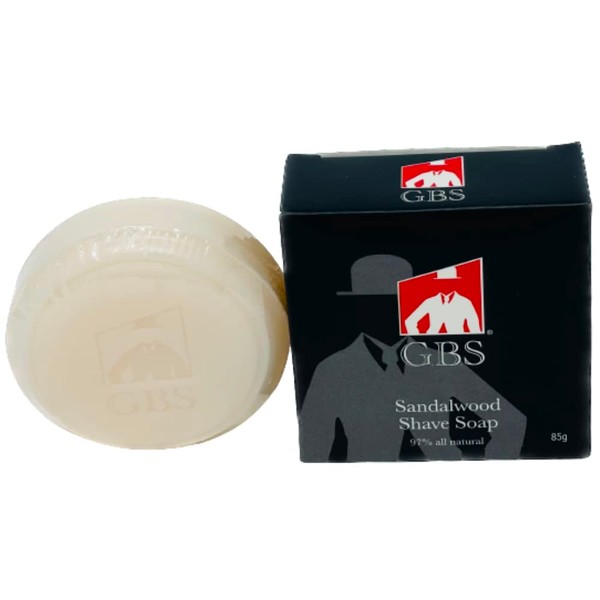 G.B.S Men's Sandalwood Shaving Soap with Shea Butter and Glycerin, 3oz