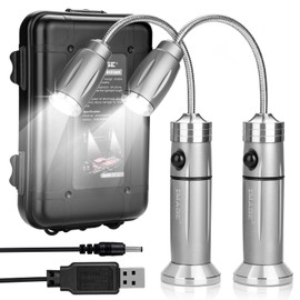 Rechargeable Ultra-Bright Barbecue Grill Light with Super Bright LED Lights,360° Flexible Gooseneck Adjustable Pit Boss Smoker BBQ Accessories, Grilling Gifts for Men Dad- 2 Pack