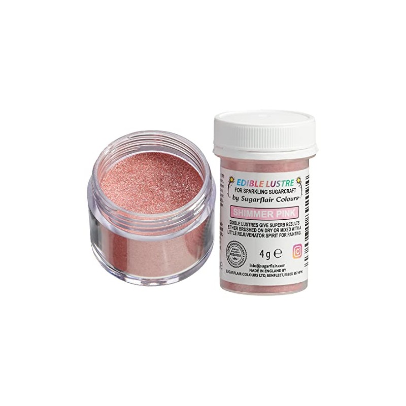 Sugarflair Shimmer Pink Edible Lustre Dust (E171 Free), Add a