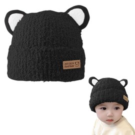Kingsiely Baby Hat, Kids' Knit Hat, Cute, Bear Cap, With Ears, For Babies, Girls, Boys, Kindergarten Commutes, Outings, Windproof, Cold Protection, Warm, Spring, Autumn, Winter, Present, One Size Fits