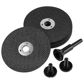 Junchamp 10Pack 3 Inch Cut Off Wheels with 1/4 Stem Mounting Mandrel for Die Grinder, 3” x 1/25” x 3/8” Cutting Discs for Metal & Stainless Steel Rotary Tool Drill Attachment Cutter Discs