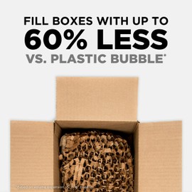 Scotch Cushion Lock Protective Wrap, 12 in x 1000 ft, Sustainable Packaging Solution for Packing, Shipping and Moving, Great Alternative to Bubble Cushion Wrap (Dispenser Stand Sold Separately)